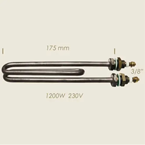 Element de incalzire (rezistenta) pentru echipamente de calcat, lungime 175mm, filet 3/8″, 230V, 1.200W
