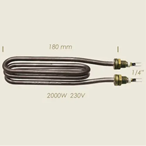 Element de incalzire (rezistenta) pentru echipamente de calcat, lungime 180mm, filet 1/4″, 230V, 2.000W