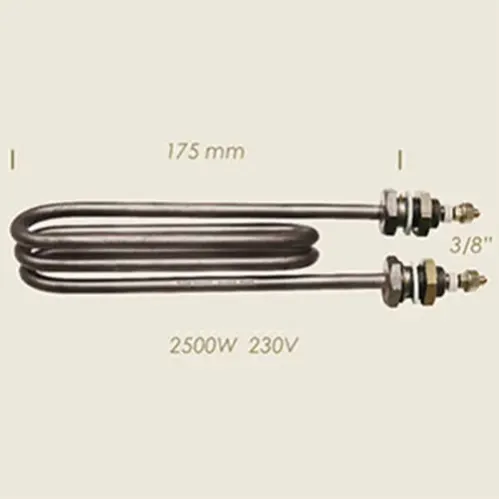 Element de incalzire (rezistenta) pentru echipamente de calcat, lungime 175mm, filet 3/8″, 230V, 2.500W