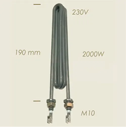Element de incalzire (rezistenta) pentru echipamente de calcat, lungime 190mm, filet M10, 230V, 2.000W