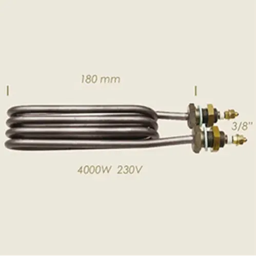Element de incalzire (rezistenta) pentru echipamente de calcat, lungime 180mm, filet 3/8″, 230V, 4.000W