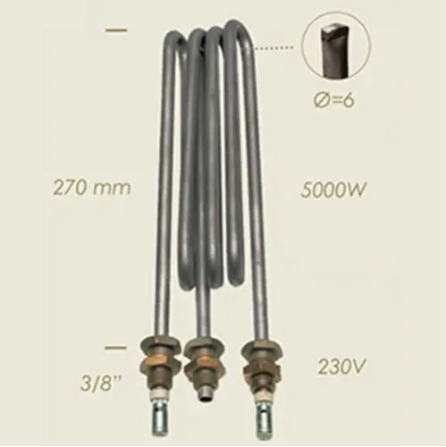 Element de incalzire (rezistenta) cu sonda pentru echipamente de calcat, lungime 270mm, filet 3/8″, 230V, 5.000W