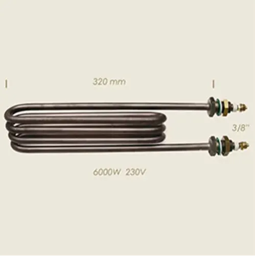 Element de incalzire (rezistenta) pentru echipamente de calcat, lungime 270mm, filet 3/8″, 230V, 6.000W