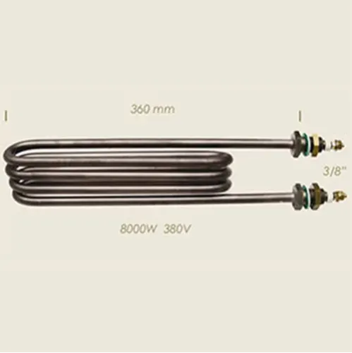 Element de incalzire (rezistenta) pentru echipamente de calcat, lungime 360mm, filet 3/8″, 230V, 8.000W