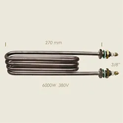 Element de incalzire (rezistenta) pentru echipamente de calcat, lungime 270mm, filet 3/8″, 230V, 6.000W