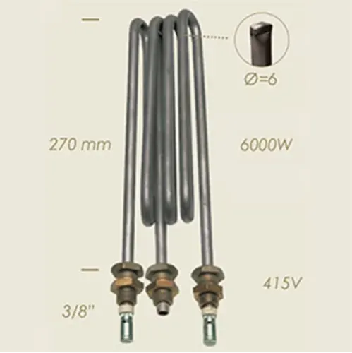 Element de incalzire (rezistenta) cu sonda pentru echipamente de calcat, lungime 270mm, filet 3/8″, 415V, 6.000W
