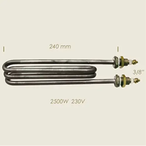 Element de incalzire (rezistenta) pentru echipamente de calcat, lungime 240mm, filet 3/8″, 230V, 2.500W