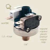 Presostat automat pentru vapori 1.5 – 4.0 bari, 1/4″, cu resetare manuala, Mater