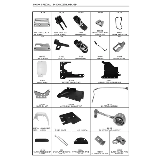 Piese de schimb pentru masini de cusut saci UNION SPECIAL 56100 Series