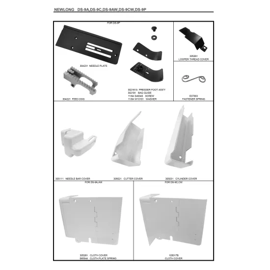 Piese de schimb pentru masini de cusut saci NEWLONG DS-9 Series