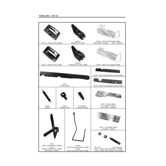 Piese de schimb pentru masini de cusut saci NEWLONG NP-7A