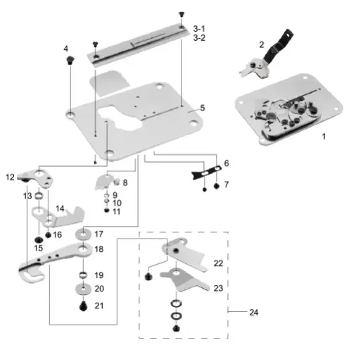 Ansamblu placa de ac pentru masini industriale de cusut Brother HE-800A
