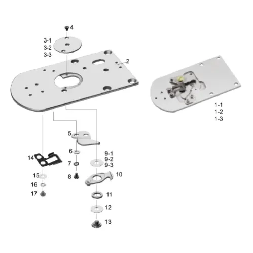 Ansamblu placa de ac pentru masini industriale de cusut Brother KE-430F
