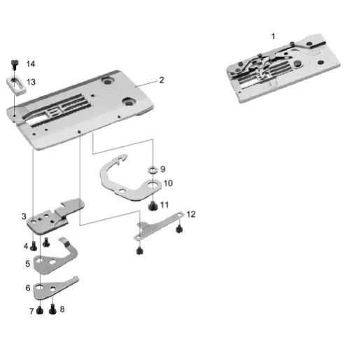 Ansamblu placa de ac pentru masini industriale de cusut Yamato VT1500