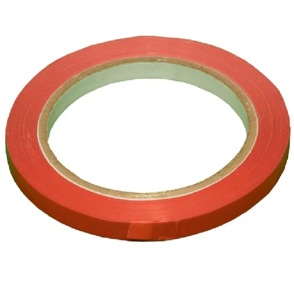 Banda adeziva premium din PVC pentru sigilat si inchis pungi, 9mm x 66m, rosu