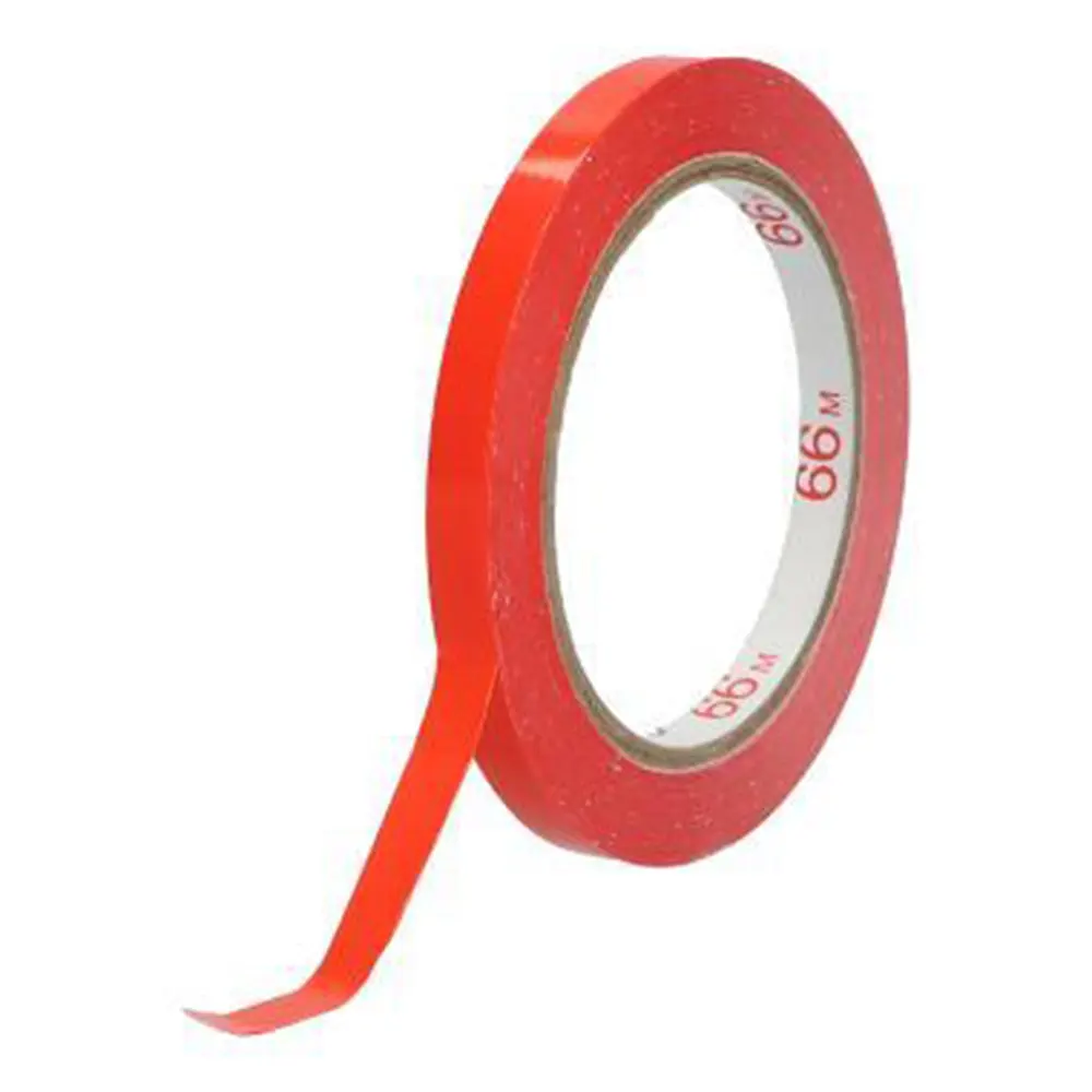 Banda adeziva premium din PVC pentru sigilat si inchis pungi, 9mm x 66m, rosu