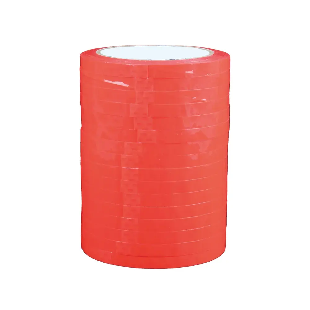 Banda adeziva premium din PVC pentru sigilat si inchis pungi, 9mm x 66m, rosu