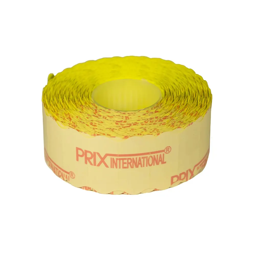 Etichete autoadezive cu adeziv permanent, dimensiune 26×12mm, colturi rotunjite, 1500 etic/rola, galben fluorescent