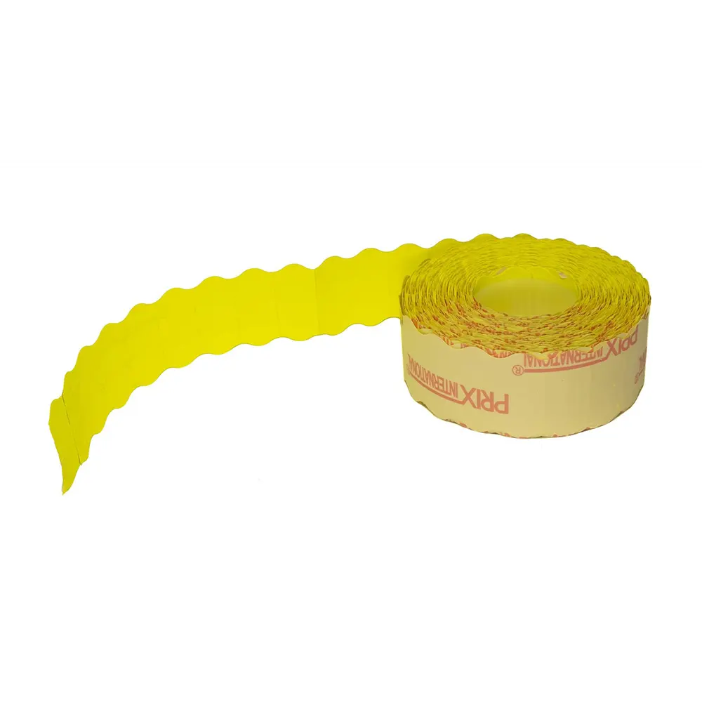 Etichete autoadezive cu adeziv permanent, dimensiune 26×12mm, colturi rotunjite, 1500 etic/rola, galben fluorescent