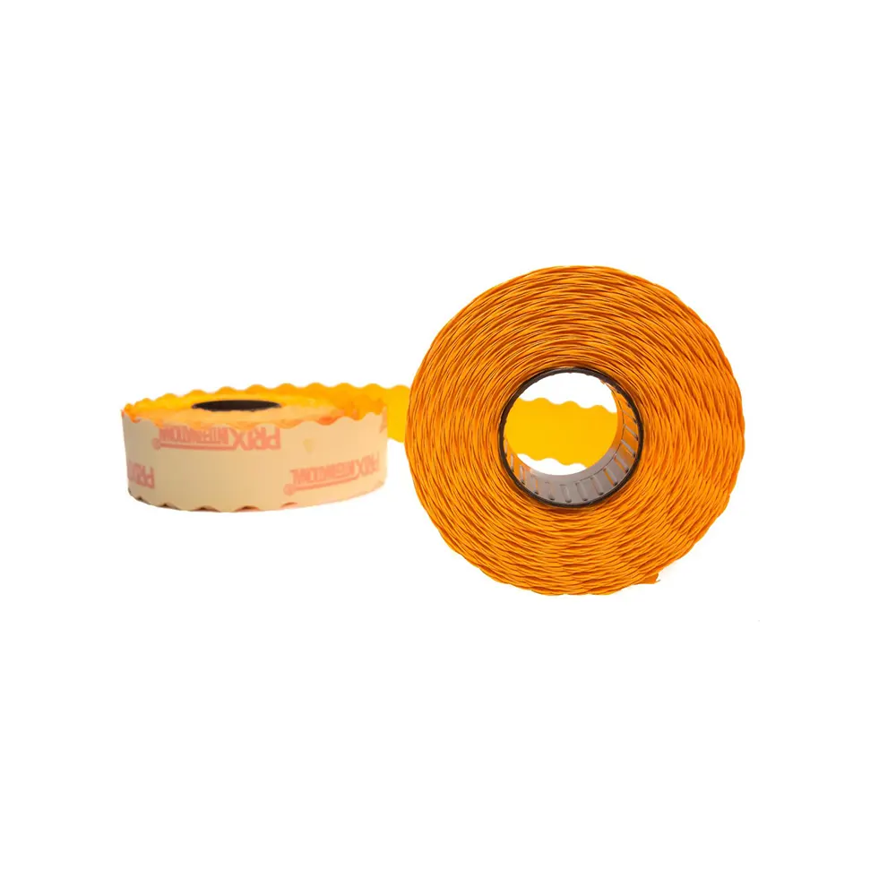 Etichete autoadezive cu adeziv permanent, dimensiune 26×12mm, colturi rotunjite, 1500 etic/rola, portocaliu fluorescent